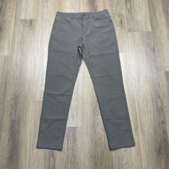 Vuori Pants Mens 32x32 Gray Performance Stretch Zip Back Pocket Chino Athletic - Picture 1 of 12